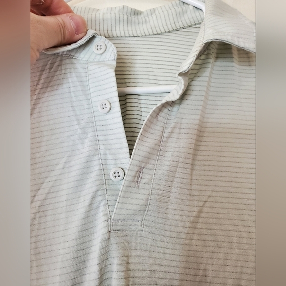 Mens Lululemon Stripped Longsleeve Polo Shirt Size Small - Picture 2 of 10